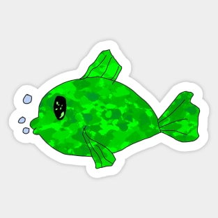 Green Fish Sticker